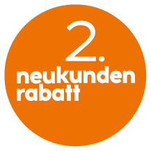 Kreis mit Text: 2. Neukundenrabatt